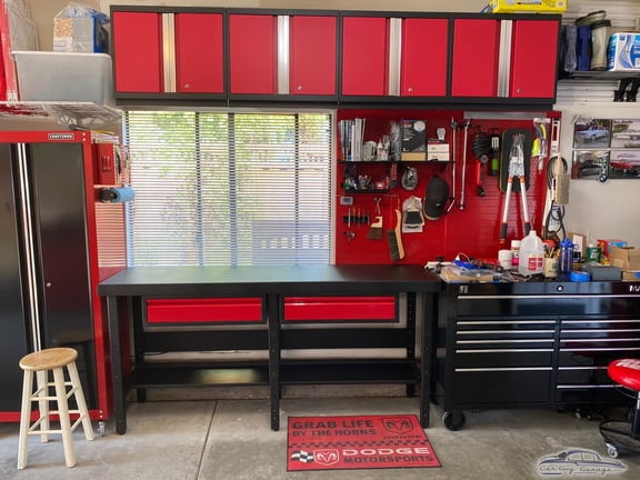 Joel from Walnut Creek, CA showing Red Professional Cabinets