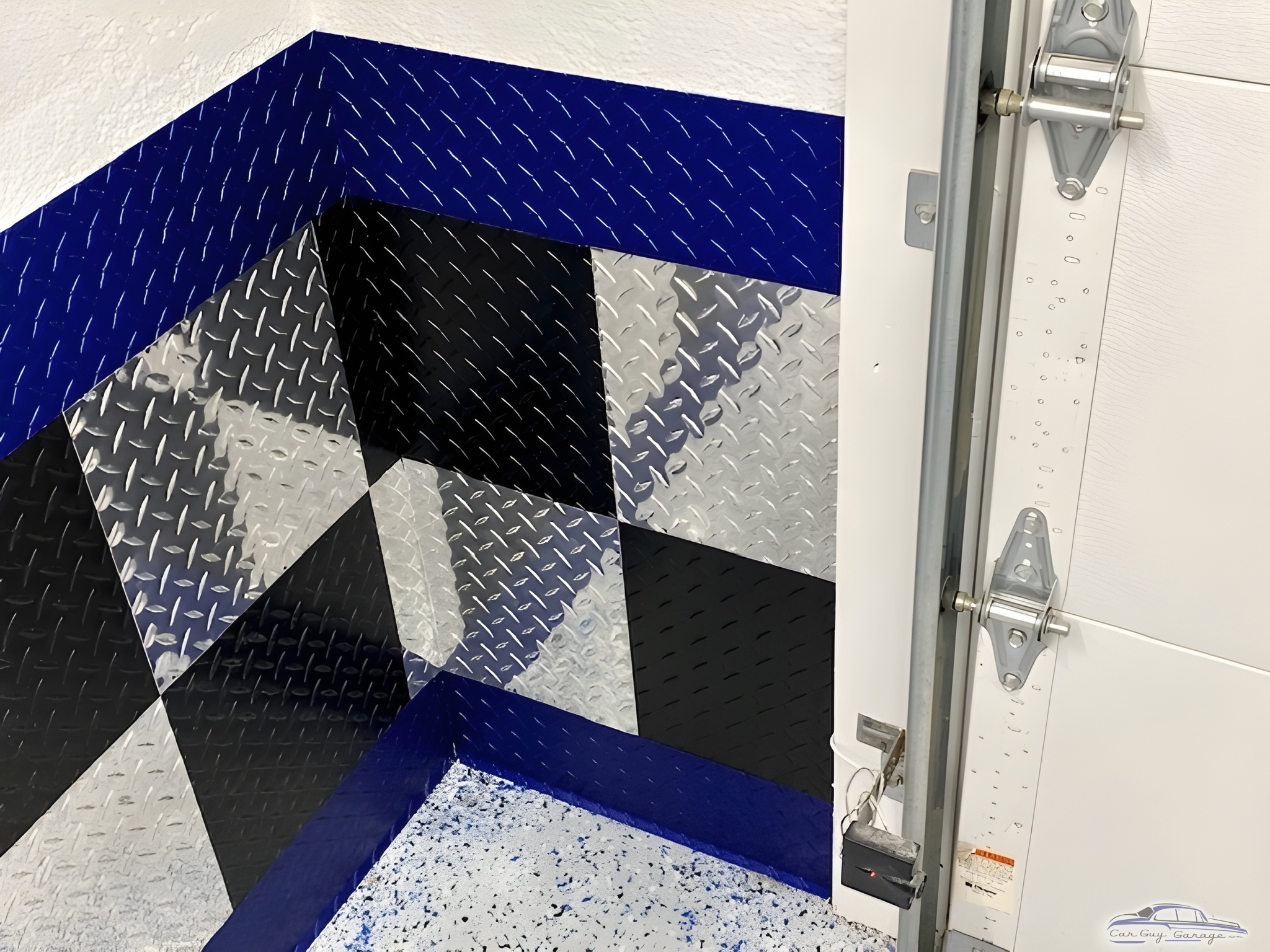 Checkerboard Diamond Plate Wall Panels and Epoxy Floor - Bruce