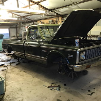 Classic Chevy Truck on Jack Stands in Spacious Garage - Murf from Union City, OK