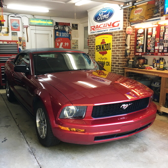 Classic Mustang in Decorated Garage with Signs - Chris from Huntersville, NC