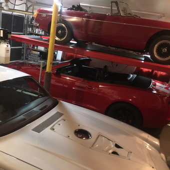 Home Garage Car Lift with Classic and Sports Cars - Ken from Shamong, NJ