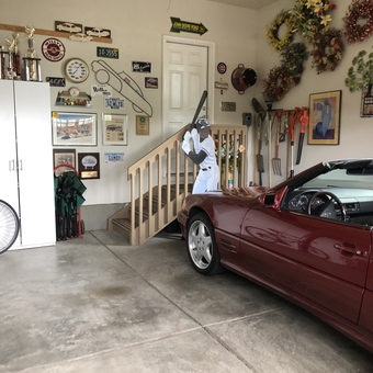 Organized Garage with Trophies, Cabinets, and Convertible - Jim T from Broomfield, CO