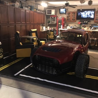 Garage with Custom Car, Cabinets, and Bar Seating - Doug from Hasbrouck Hts, NJ