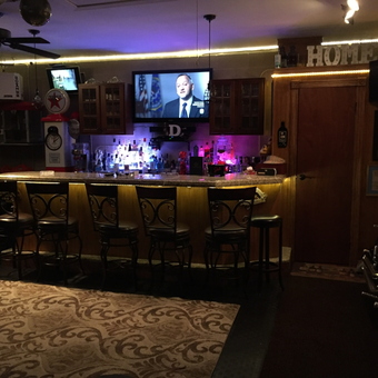 Garage Bar With Retro Decor and Motorcycle - Doug from Hasbrouck Hts, NJ