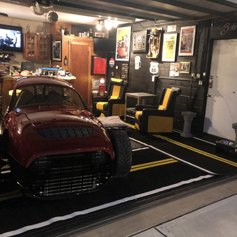 Custom Garage With Car Decor, Bar, and Wall Signs - Doug from Hasbrouck Hts, NJ