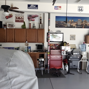 Organized garage with tool chest and storage cabinets - Mark from Sunbury, OH