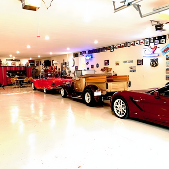 Classic Car Garage with Wall Signs and Tool Cabinets - Ivan from Grove, OK