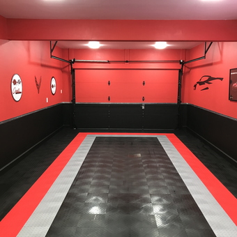 Red and Black Garage with Corvette Decor - Jim from Mifflinburg, PA