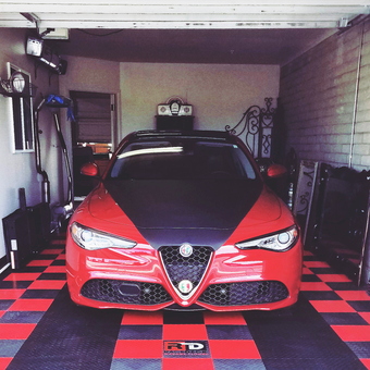 Red Alfa Romeo in Garage with Red Black Tile Floor - Joe from Phoenix, AZ