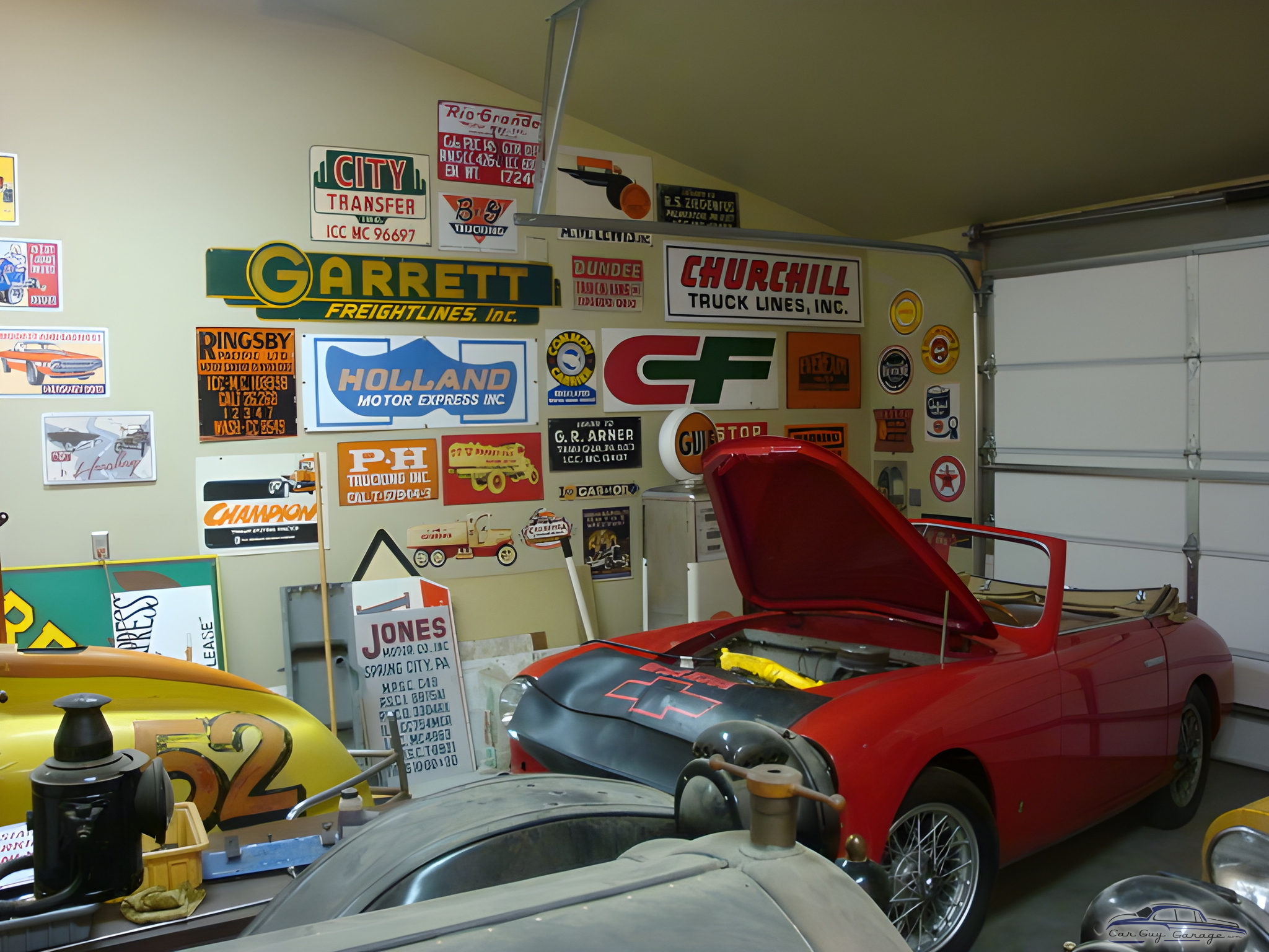 Garage Filled with Vintage Car Signs and Classic Cars - LEIGH from Costa Mesa, CA