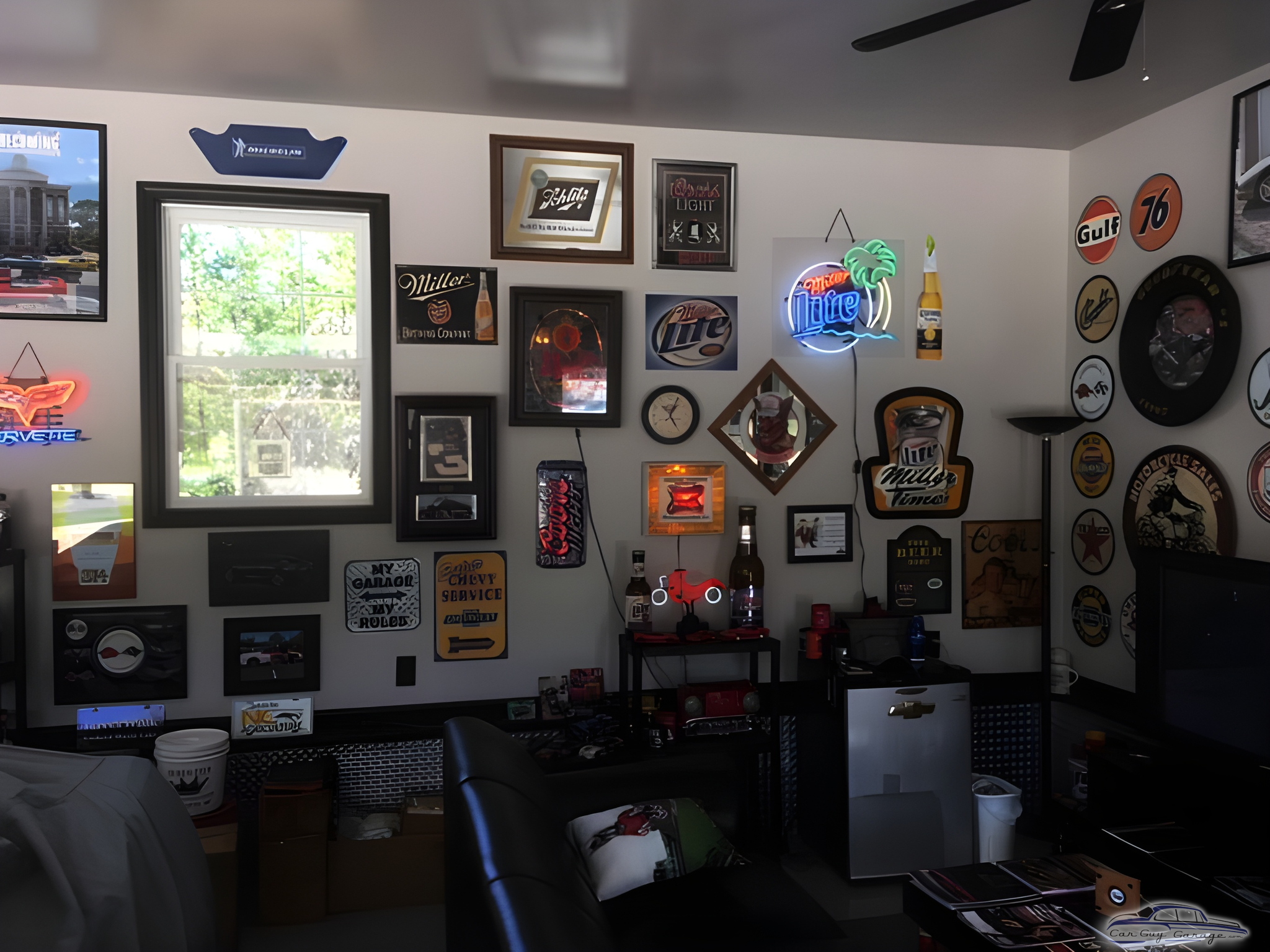 Garage with Neon Signs, Wall Clocks, and Bar Decor - Speedy from Salisbury, NC