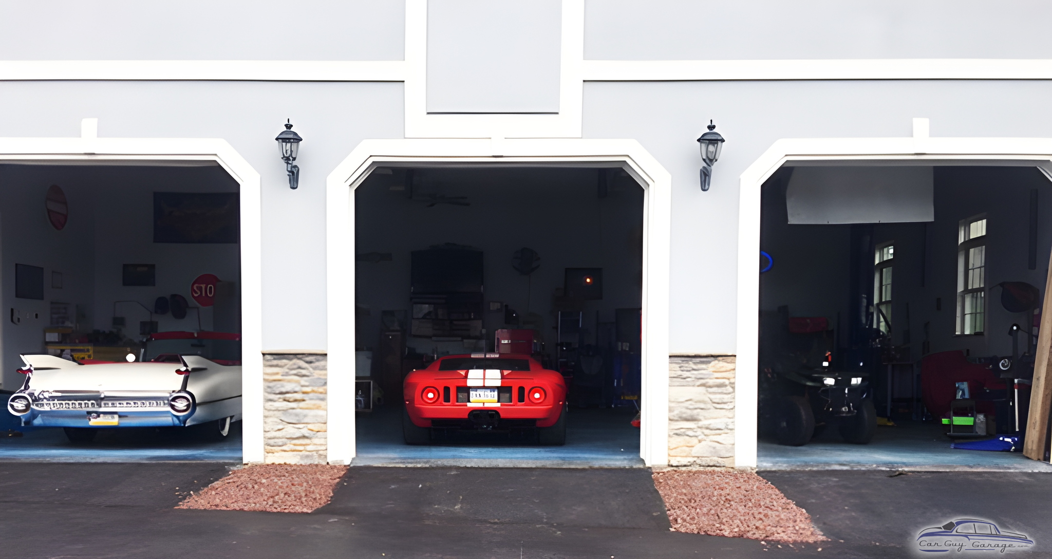 Three Car Garage with Classic and Sports Cars - Ford Performance Garage from NAZARETH, PA