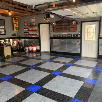 Checkerboard Garage Flooring and Wall Decor - Andy from Manassas, VA