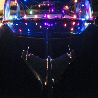 Classic Car Decorated with Festive String Lights - Dave from Estero, FL
