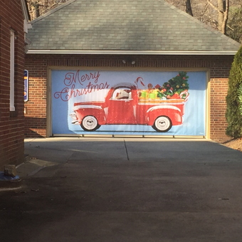 Christmas Garage Door Mural with Red Truck - Jack from Bethesda, MD