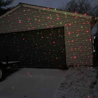 Garage with Festive Laser Light Display - Roderick from Battle Creek, MI