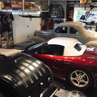 Classic and Modern Cars with Garage Decor - Gerry