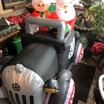 Inflatable Santa and Mrs. Claus Car Garage Decor - Dave