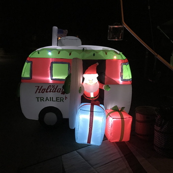 Inflatable Holiday Trailer with Santa and Gifts - El Jefe from Paso Robles, CA