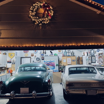 Classic Cars, Toolboxes, and Wall Decor in Garage - Butch from Fairfield, CA