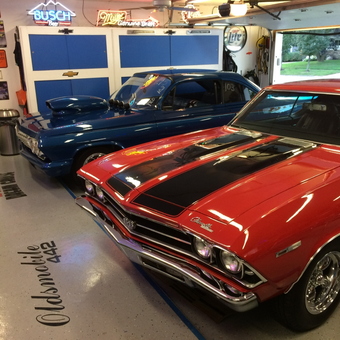 Classic Muscle Cars, Neon Garage Signs, and Wall Cabinets - Mark