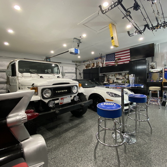 Classic Garage with Bar Stools and Car Decor - VICTOR from Cutler Bay, FL