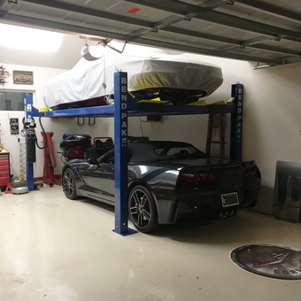 Corvette Garage with Car Lift and Tool Storage - Paul from Houston, TX
