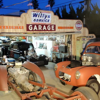 Classic Willys Garage with Vintage Cars and Parts - Hank from Santa Ynez