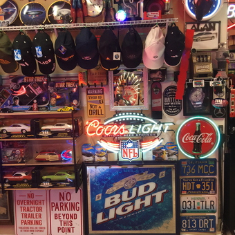 Neon Bar Signs, Hats, and Collectibles in Garage - Alan from Commack, NY