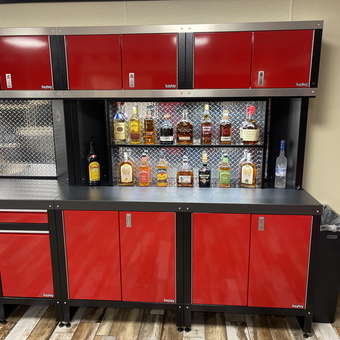 Red Hayley Garage Cabinets with Bar Area - Randy from Erie, PA