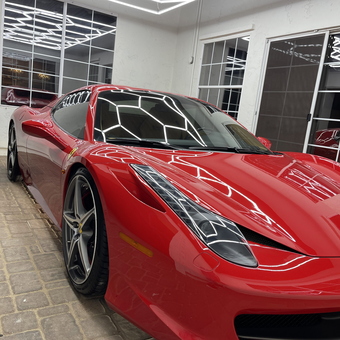 Modern garage with LED lighting and luxury car - Lenny from Peoria, AZ