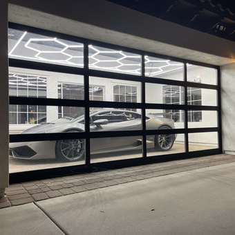 Modern Glass Garage Door with LED Lighting - Lenny from Peoria, AZ