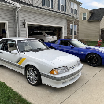Classic Saleen Mustang and Blue Corvette in Driveway - Trevor from Amelia, OH