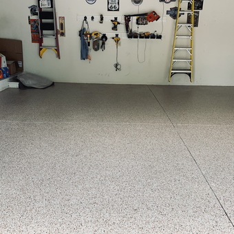Organized garage with epoxy floor and tool wall - Kenpoman from Fort Wayne, IN