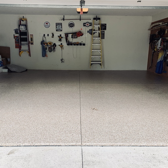 Organized Garage With Epoxy Floor and Wall Storage - Kenpoman from Fort Wayne, IN