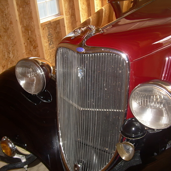 Classic Ford Hot Rod Front End in Wooden Garage - Richard from Bloomfield, NY