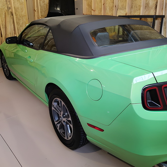 Green Mustang Convertible in Unfinished Garage - Mustang from OWOSSO, MI
