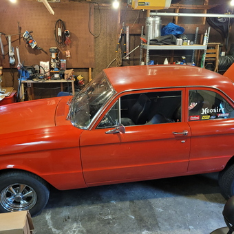 Classic Red Muscle Car and Organized Garage Workspace - Bob from Kentwood, MI
