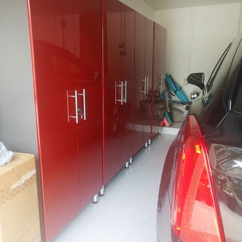 Red Glossy Garage Cabinets and Storage - Brenda from FORT MYERS, FL