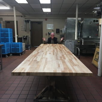 Large Butcher Block Work Table in Industrial Garage - KIRK from ANDOVER, NJ