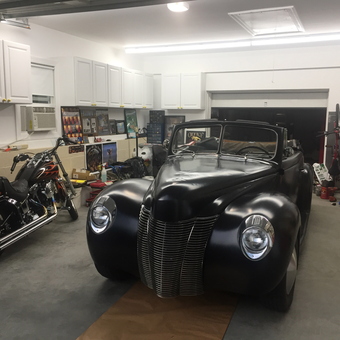 Classic Car, Motorcycle, and Cabinets in Organized Garage - MAC from Haskell, NJ