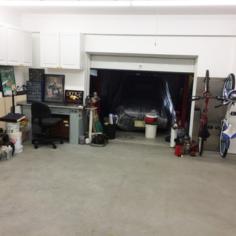 Organized Garage With Cabinets, Bike Racks, and Workstation - MAC from Haskell, NJ