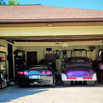 Organized Garage with Classic Cars and Wall Storage - Don from Willoughby, OH