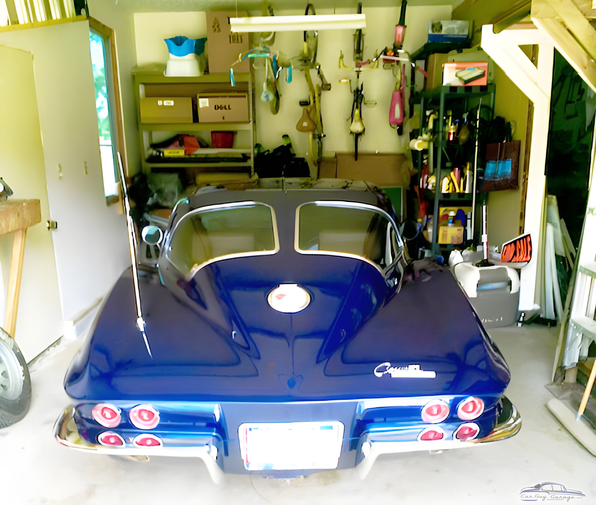 Classic Blue Corvette and Organized Garage Storage - Pure Art from Mercer, PA