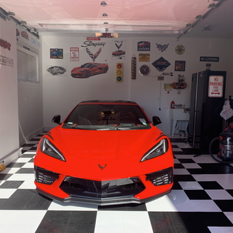 Corvette Garage with Wall Signs and Checkered Floor - filz from Rochester, NY