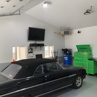 Classic Car Garage with Green Tool Chest and Workbench - team15racing