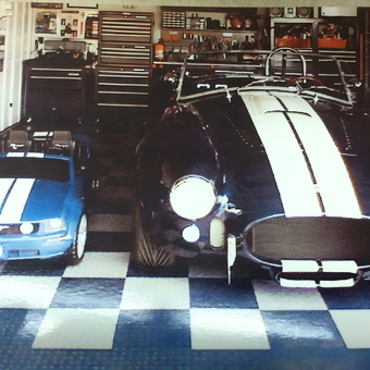 Classic Car Garage with Tool Storage and Checkered Floor - Damon from Wellington, FL