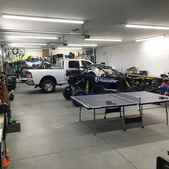 Spacious garage with truck, ATVs, tools and ping pong table - Mason from Moses Lake, WA
