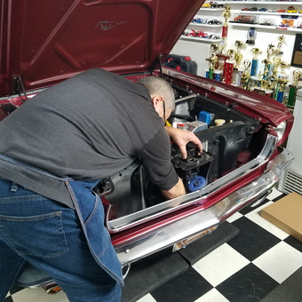Classic Mustang Engine Work in Trophy-Filled Garage - Jose from Staten Island, NY