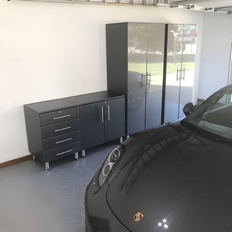 Modern Garage Cabinets and Storage with Sports Car - Tom